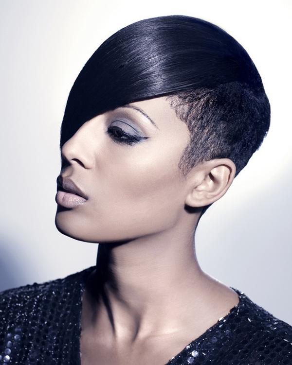 Asymmetrical Black Wig With Undercut — Black Wig Ideas