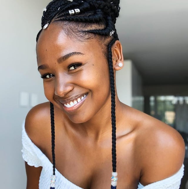Shoulder Length Black Braids with Beads Shoulder Length Black Braids with Beads — Braids Easy Ideas