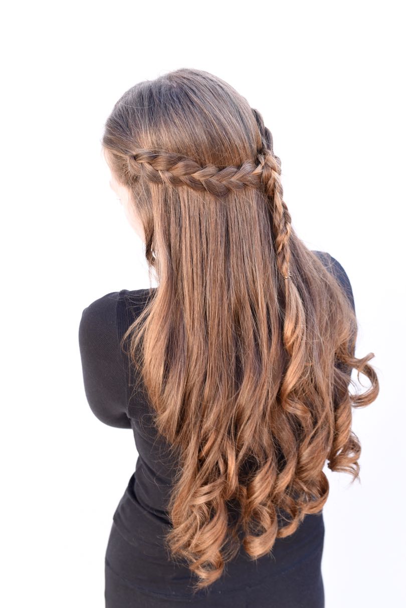 Thick Brown Half-Up Braided Crown Thick Brown Half-Up Braided Crown — Braids Easy Ideas