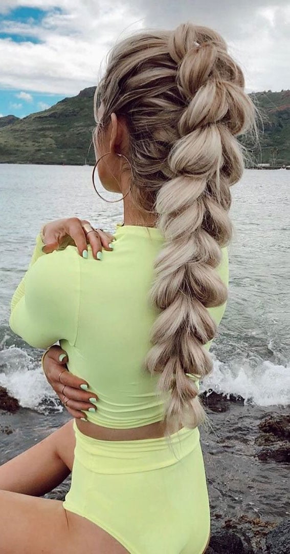 Large Platinum Blonde Pull-Through Braid Large Platinum Blonde Pull-Through Braid — Braids Easy Ideas
