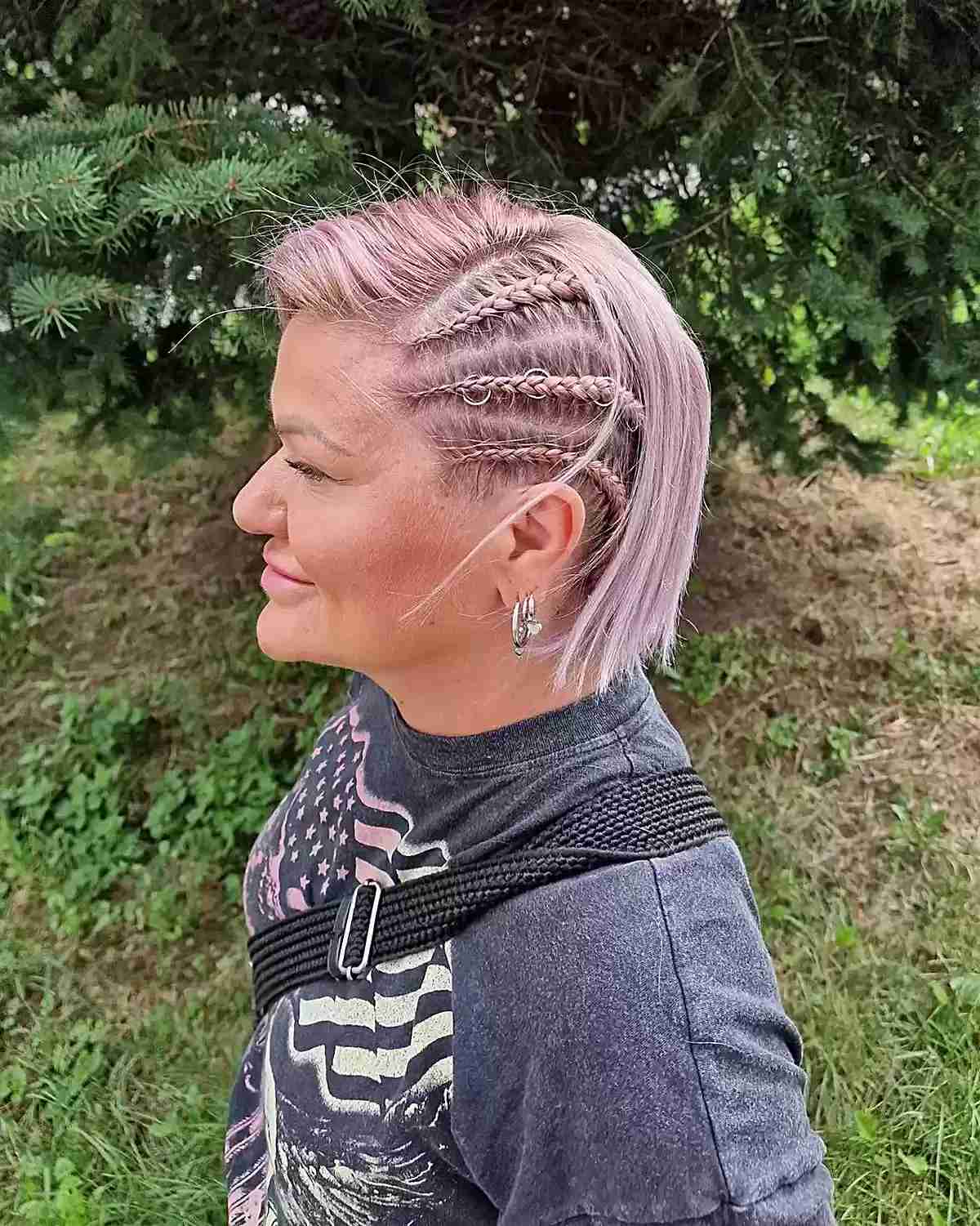 Short Pink Braids and Loose Waves Short Pink Braids and Loose Waves — Braids Easy Ideas