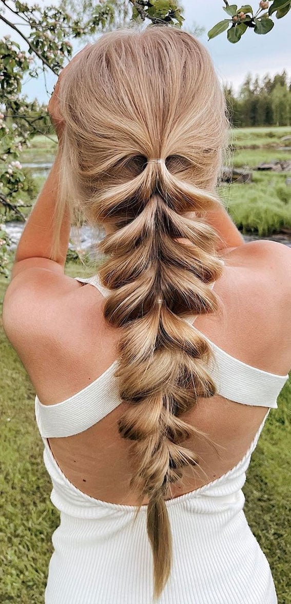 Mid-Back Pull-Through Braid Mid-Back Pull-Through Braid — Braids to the Back Ideas