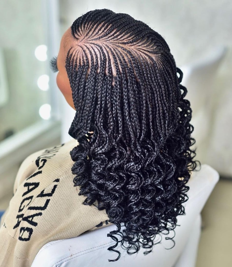 Mid-Back Braids with Coily Curls Mid-Back Braids with Coily Curls — Braids to the Back Ideas