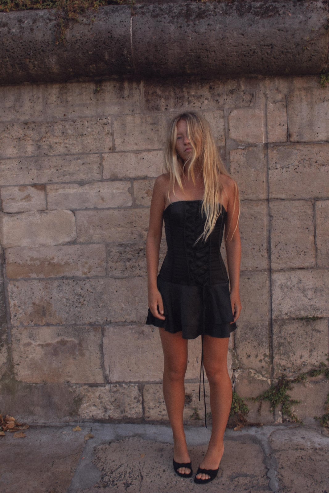 Black Corset Mini Dress with Lace-Up Front Black Corset Mini Dress with Lace-Up Front — Chic Black Corset Outfit