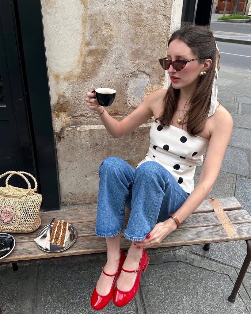 Polka Dot Top with Blue Wide-Leg Jeans Polka Dot Top with Blue Wide-Leg Jeans — Chic Style Inspo
