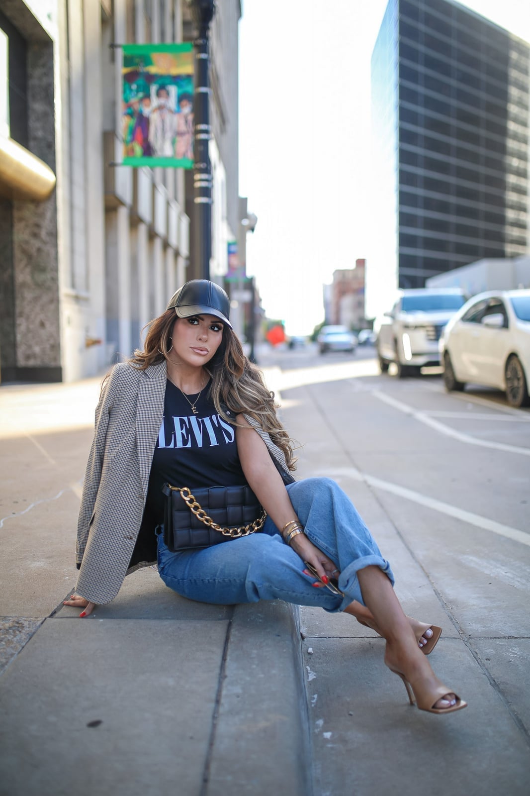 Grey Tweed Blazer with Cuffed Blue Jeans Grey Tweed Blazer with Cuffed Blue Jeans — Chic Style Inspo