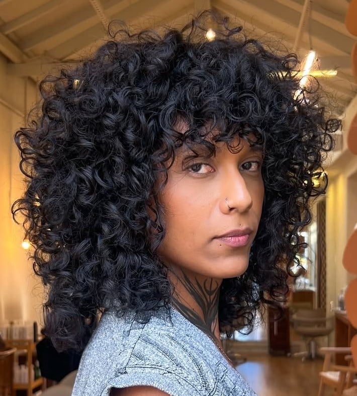 Collarbone Layers With Dark Brown Curls — Classy 3b Hair