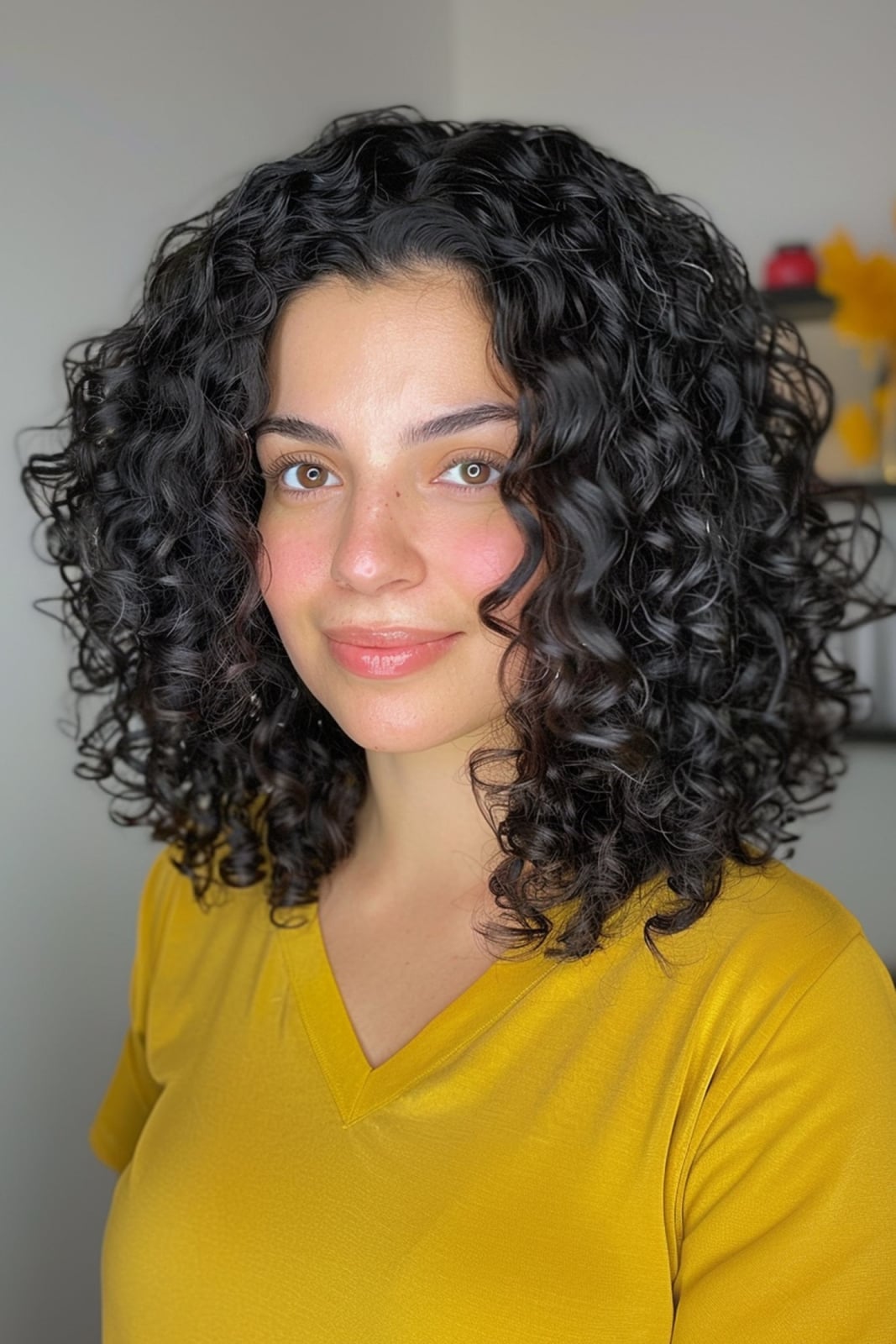 Shoulder Length Dark Brown Natural Curls — Classy 3b Hair