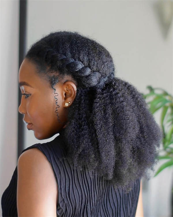 Mid-Back Ponytail With Side Braid Mid-Back Ponytail With Side Braid — Classy 4b Hairstyles