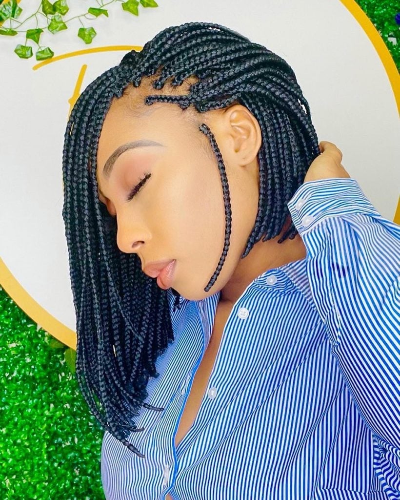 Collarbone Asymmetrical Bob With Braids Collarbone Asymmetrical Bob With Braids — Classy 4b Hairstyles