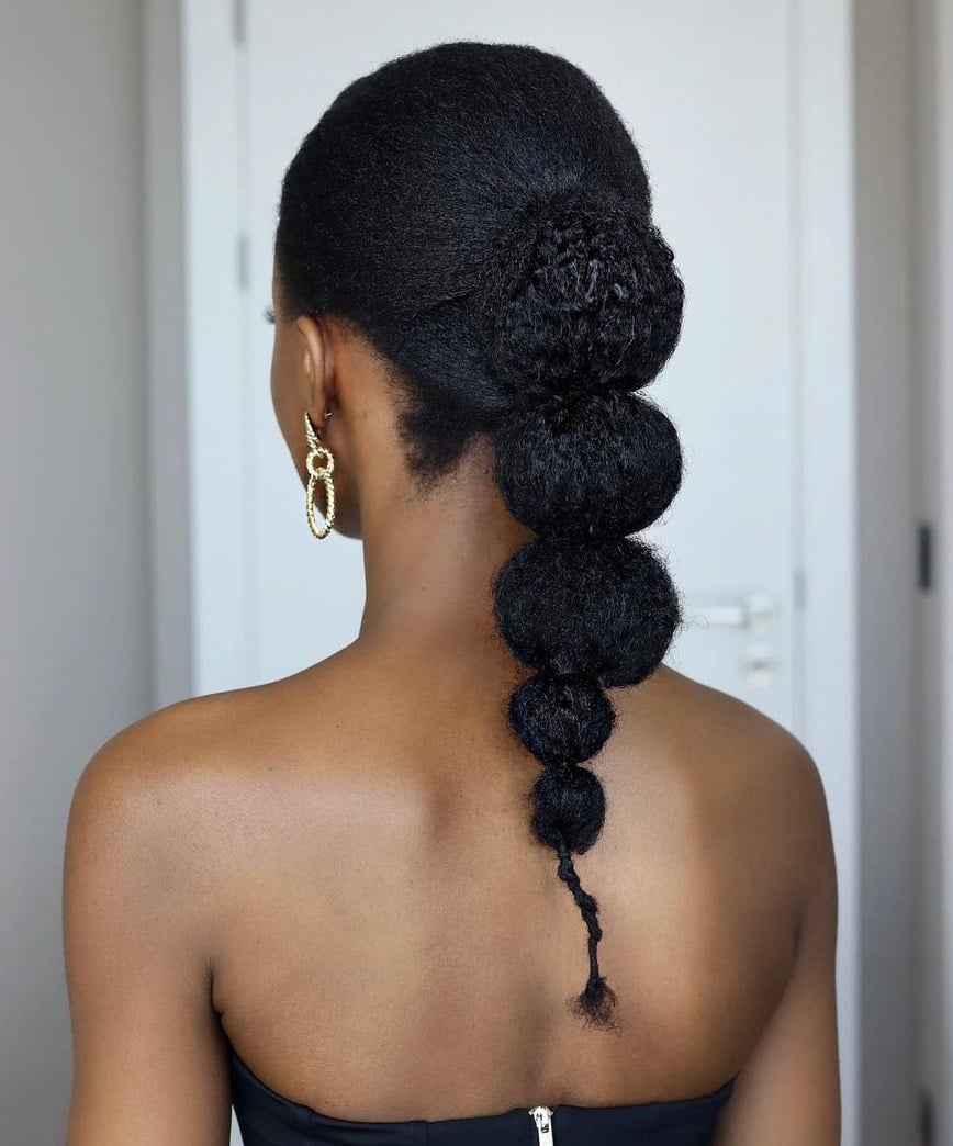 Mid-Back Bubble Ponytail Mid-Back Bubble Ponytail — Classy 4b Hairstyles