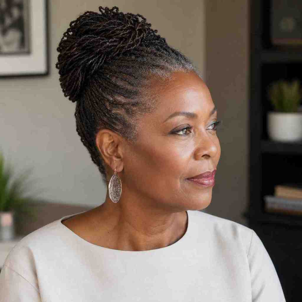 Elegant Black and Grey Braided Bun Elegant Black and Grey Braided Bun — Classy 4b Hairstyles