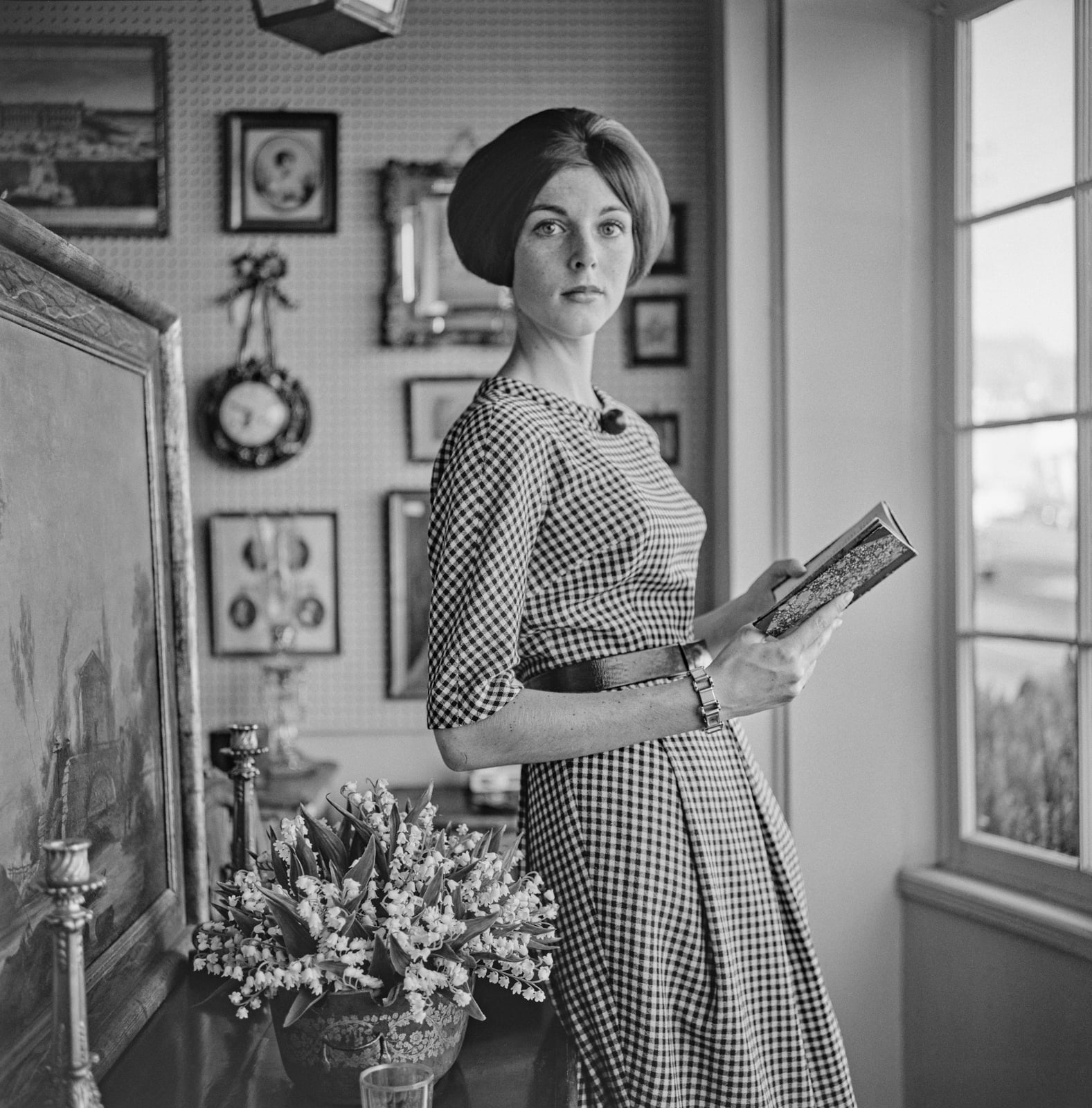 Gingham Fit-and-Flare Dress with Belt — Classy 60s Outfits