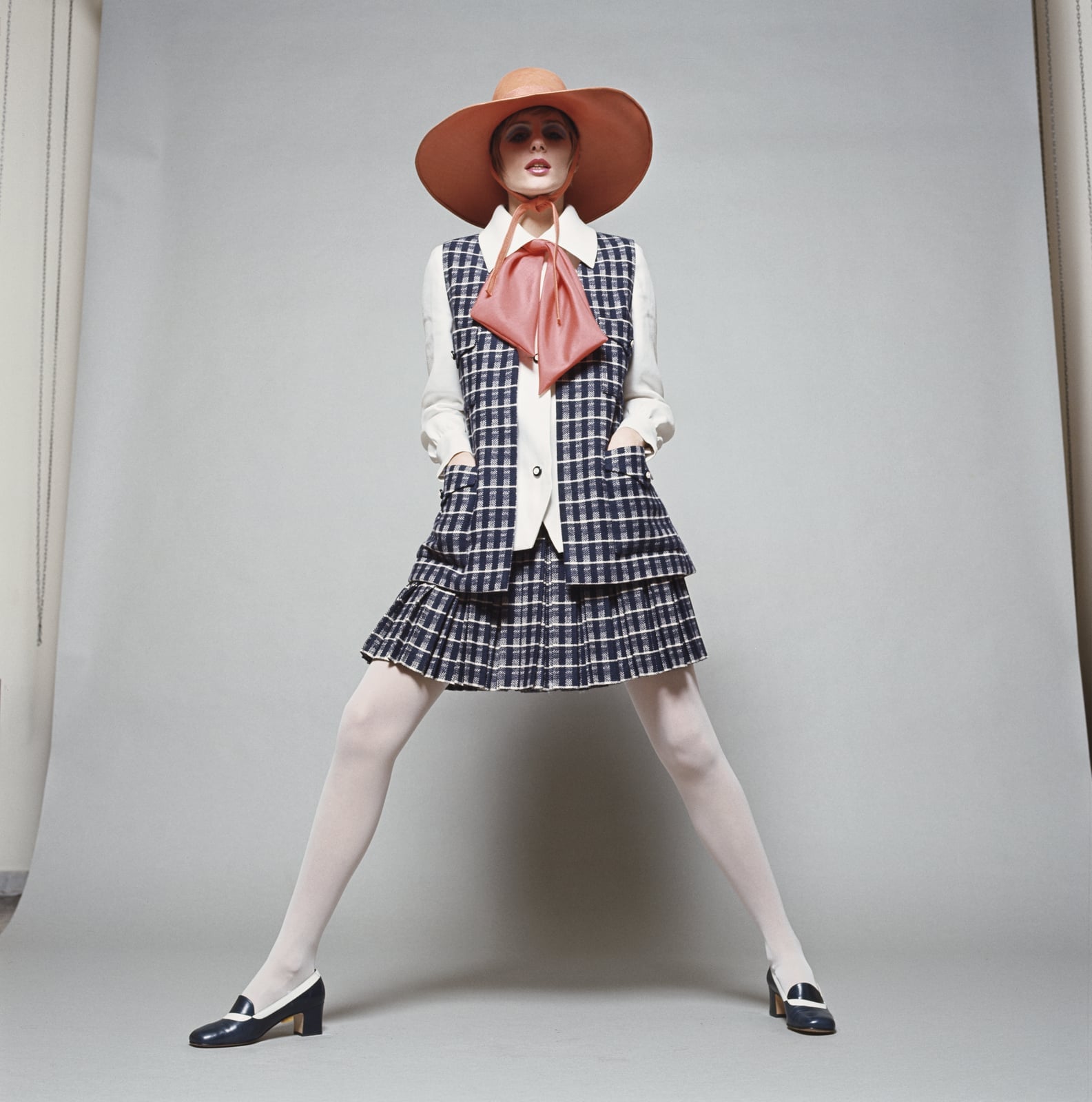 Plaid Vest and Skirt Set with Mod Accessories — Classy 60s Outfits