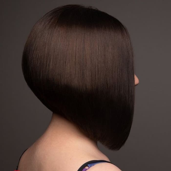Dark Brown Inverted Bob Back View Dark Brown Inverted Bob Back View — Classy A-Line Bob