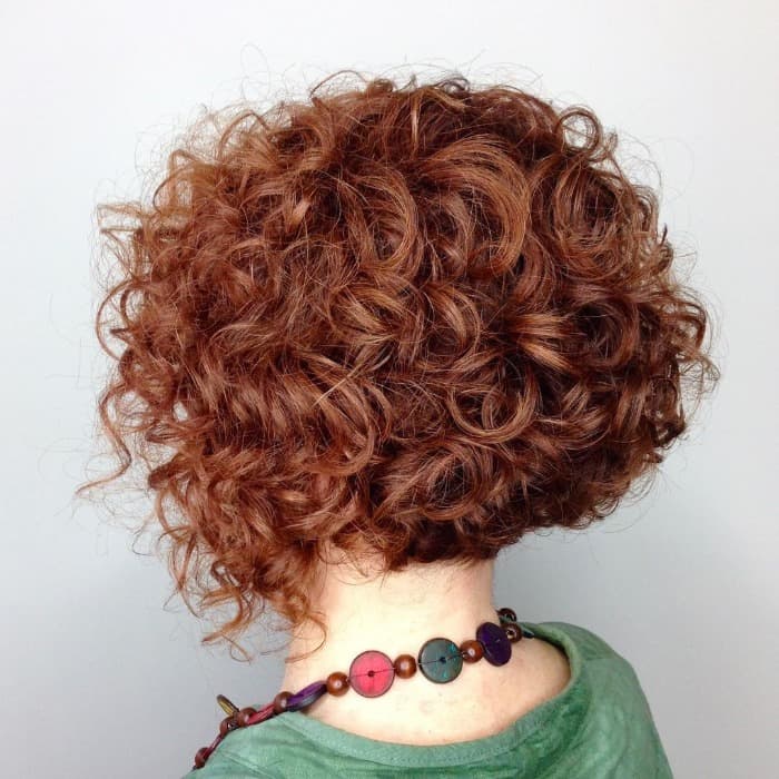 Chin Length Curly Bob Auburn Chin Length Curly Bob Auburn — Classy A-Line Bob