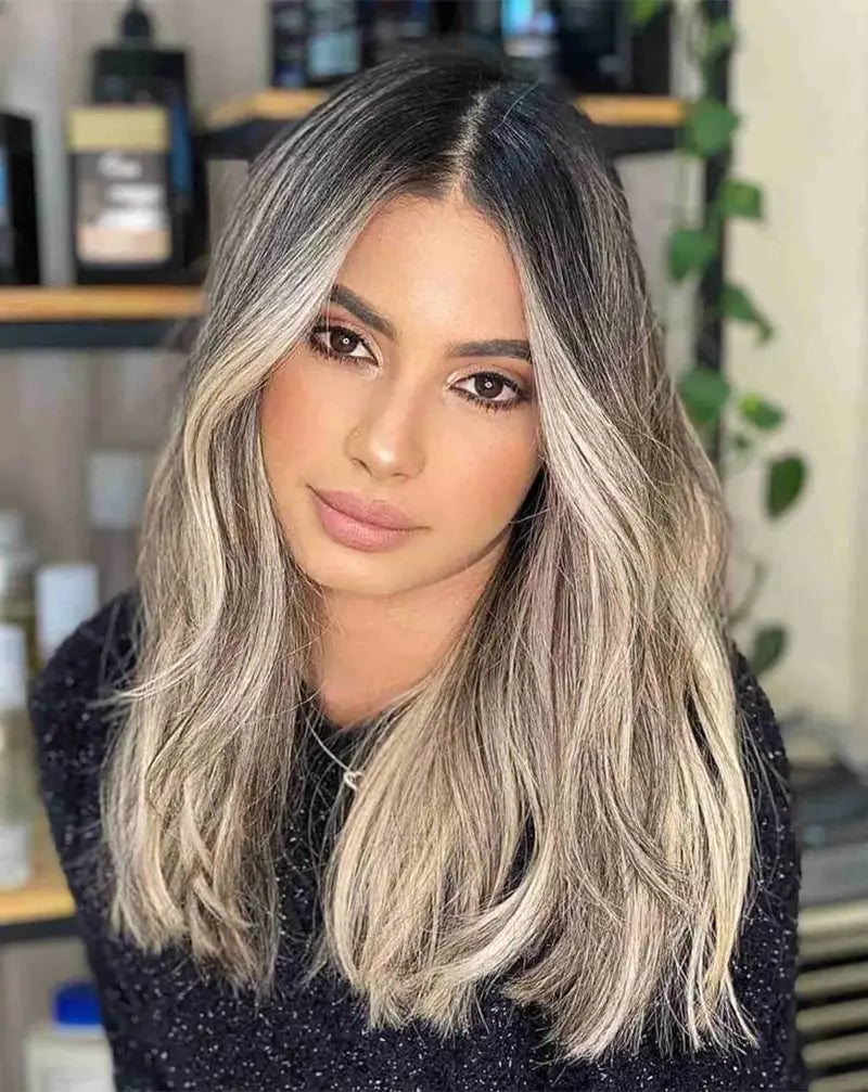 Shoulder Length Layers With Curtain Bangs Shoulder Length Layers With Curtain Bangs — Classy Ash Blonde