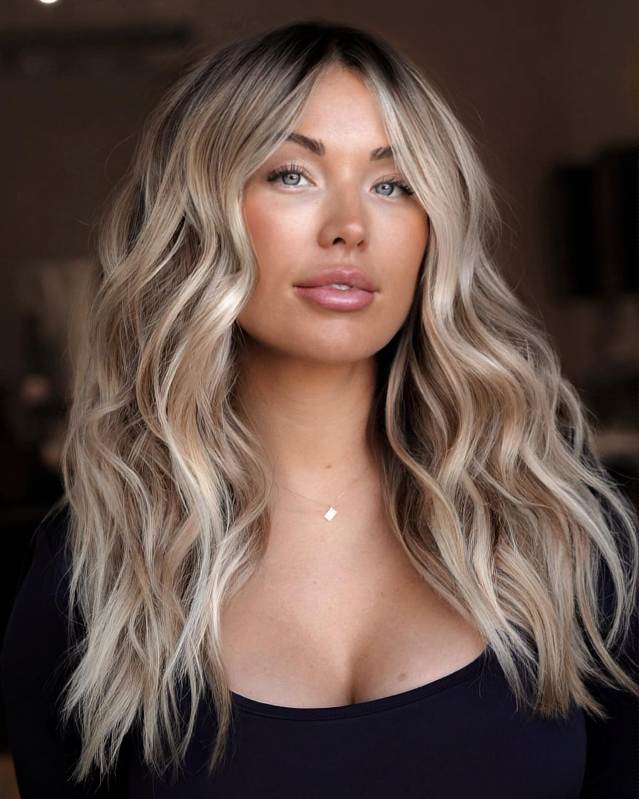 Collarbone Layers With Curtain Bangs Collarbone Layers With Curtain Bangs — Classy Ash Blonde