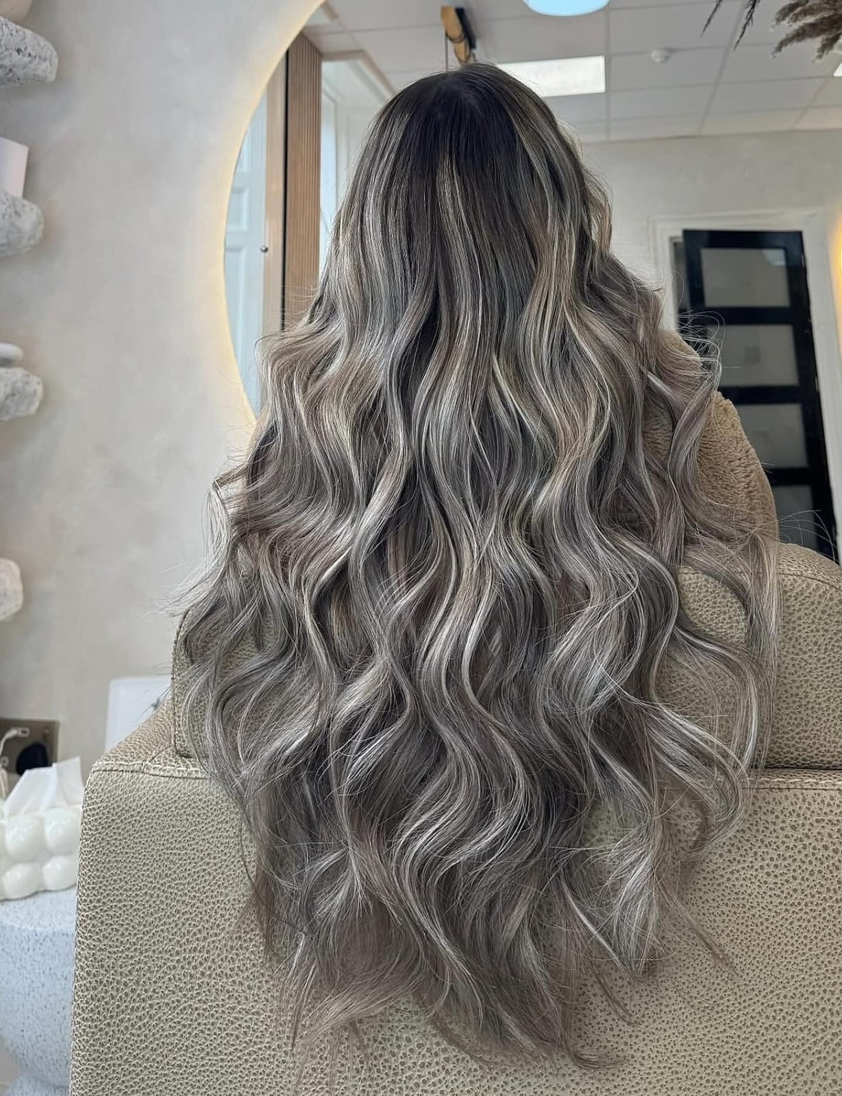 Mid-Back Dark Base With Ash Blonde Balayage Mid-Back Dark Base With Ash Blonde Balayage — Classy Ash Blonde