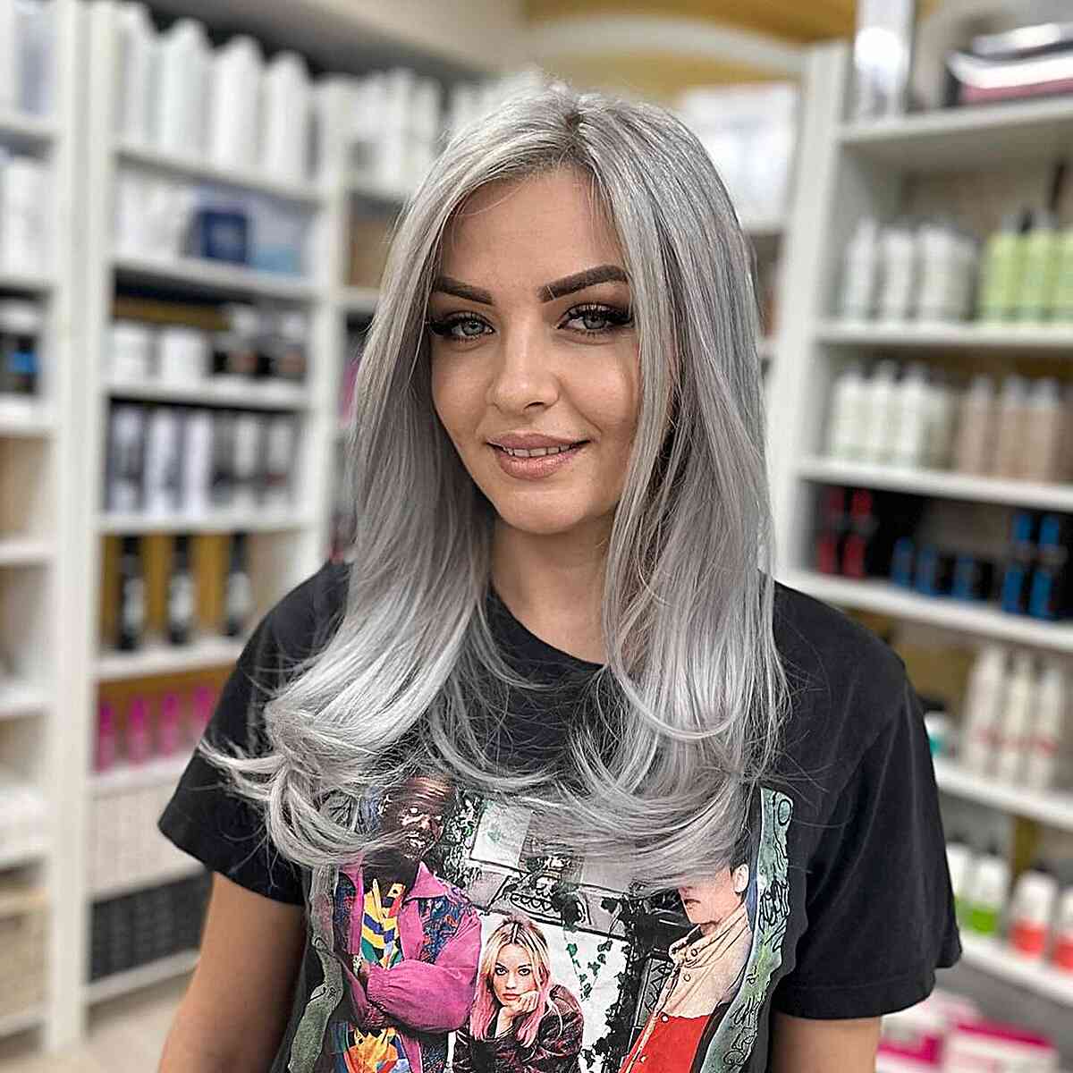Collarbone Light Ash Blonde With Side Part Collarbone Light Ash Blonde With Side Part — Classy Ash Blonde