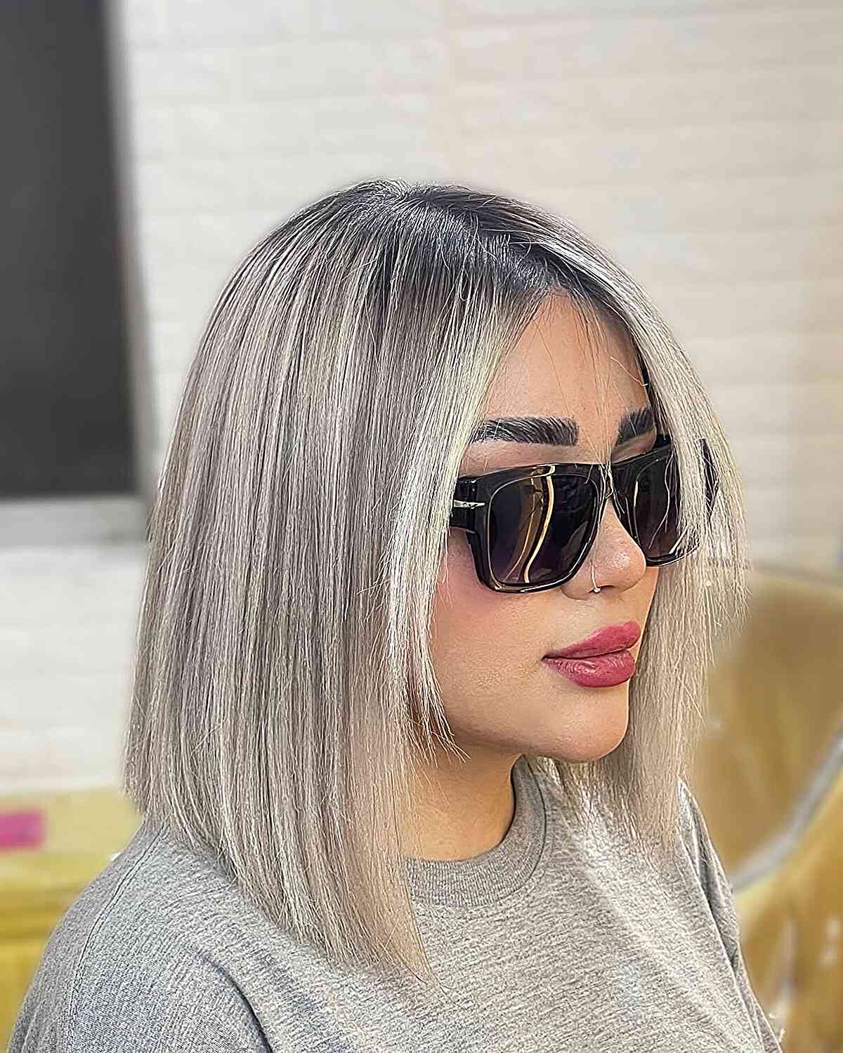 Shoulder Length Blunt Cut Ash Blonde Shoulder Length Blunt Cut Ash Blonde — Classy Ash Blonde