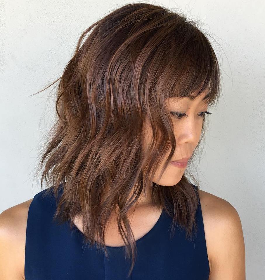 Collarbone Lob With Short Bangs — Classy Asian Haircuts