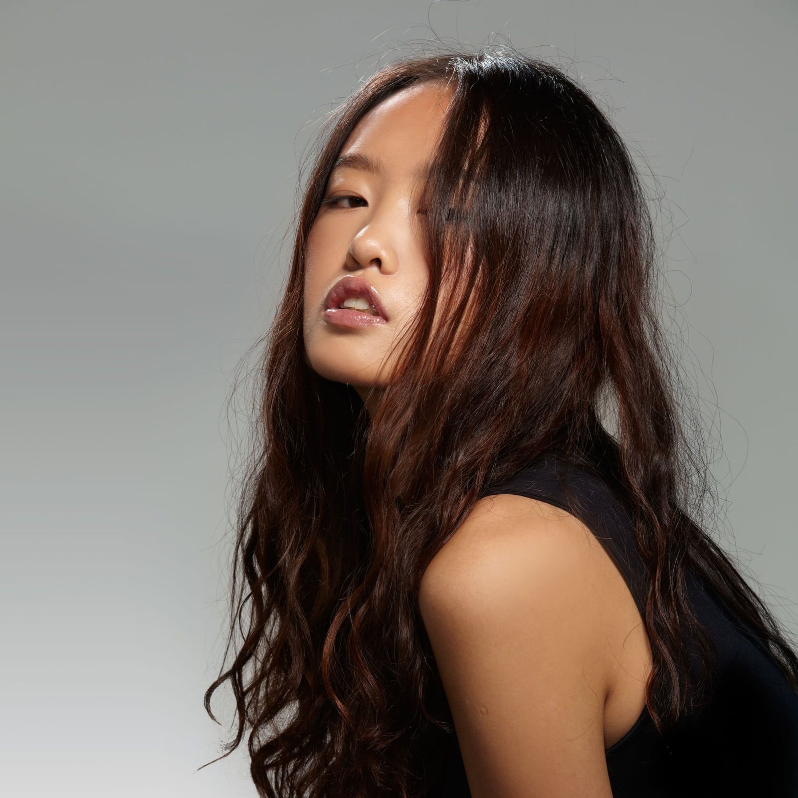Mid Back Length Layers With Balayage, Wavy — Classy Asian Haircuts