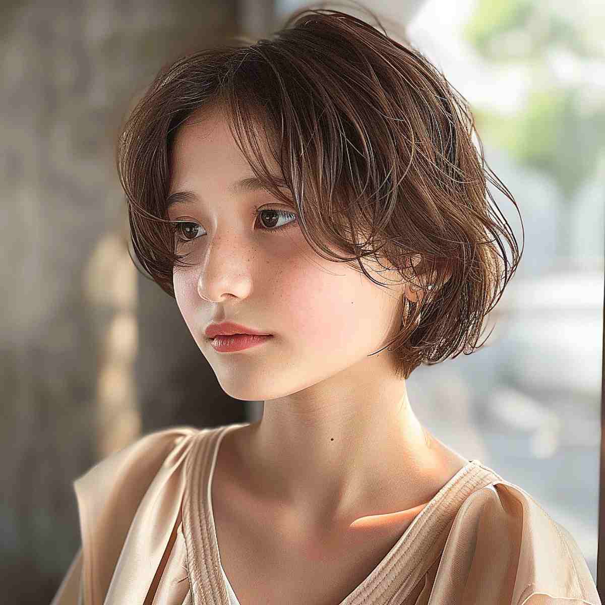 Chin Length Bob With Textured Short Bangs, Office-Safe Version — Classy Asian Haircuts