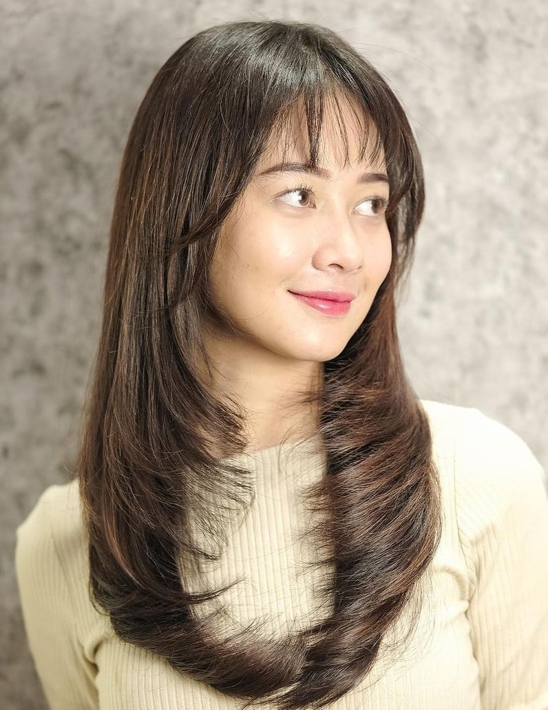 Collarbone Layers With Smooth Blowout Collarbone Layers With Smooth Blowout — Classy Asian Hairstyles
