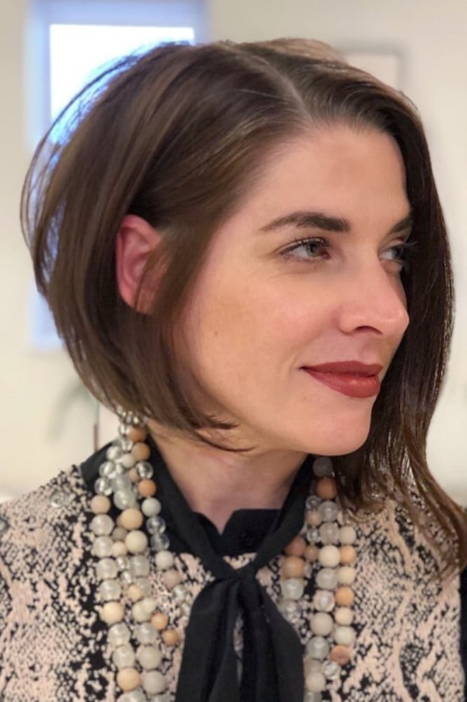 Chin Length Bob With Sharp Asymmetry Chin Length Bob With Sharp Asymmetry — Classy Asymmetrical Bob