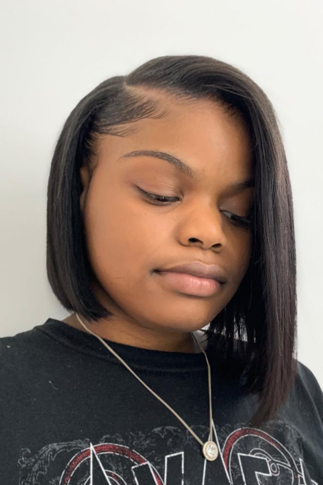 Sleek Black Bob With Sharp Line, Chin Sleek Black Bob With Sharp Line, Chin — Classy Asymmetrical Bob