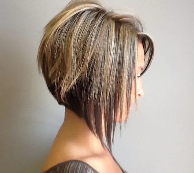 Collarbone Dark Brown Bob With Angled Cut Collarbone Dark Brown Bob With Angled Cut — Classy Asymmetrical Bob