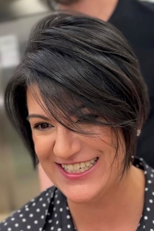 Classy Dark Brown Bob With Deep Side Part Classy Dark Brown Bob With Deep Side Part — Classy Asymmetrical Bob
