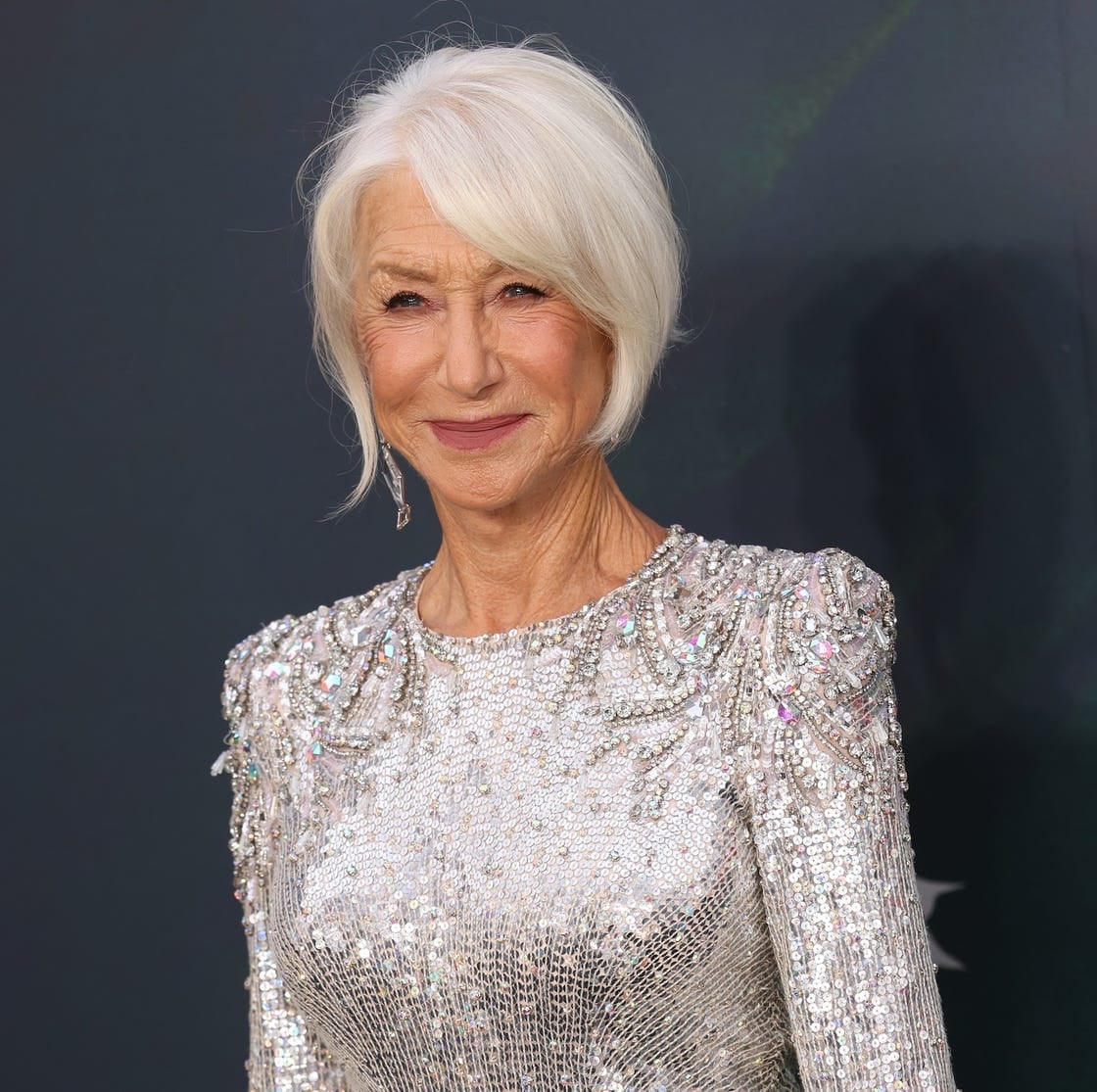 Silver White Asymmetrical Bob With Smooth Blowout Silver White Asymmetrical Bob With Smooth Blowout — Classy Asymmetrical Bob