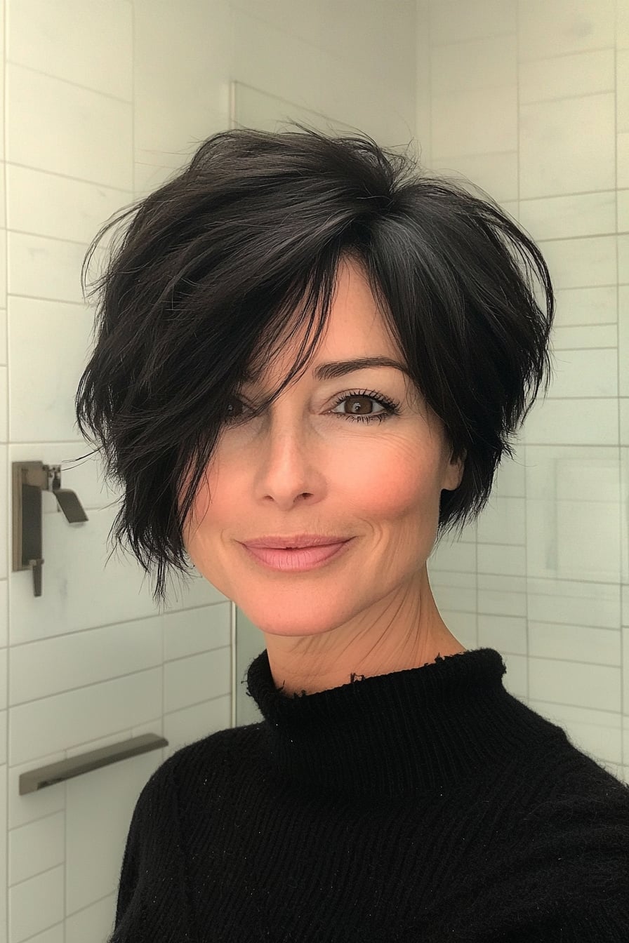 Voluminous Wavy Asymmetrical Pixie Voluminous Wavy Asymmetrical Pixie — Classy Asymmetrical Pixie