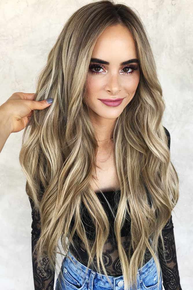 Black Lace Top and Jeans with Loose Blonde Waves Black Lace Top and Jeans with Loose Blonde Waves — Classy Babylights