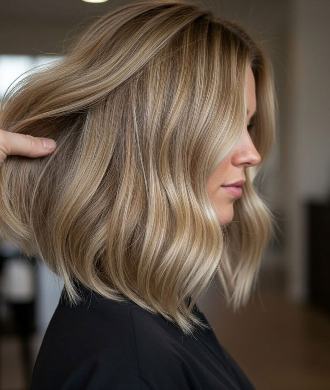 Black Top with Wavy Blonde Hair Black Top with Wavy Blonde Hair — Classy Babylights