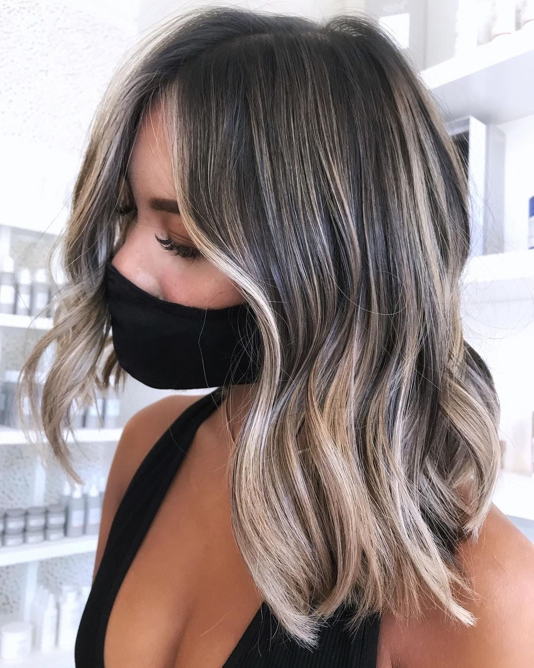 Dark Blonde Mid-Back With Wispy Bangs and A Front View Of Thick Dark Blonde Mid-Back With Wispy Bangs and A Front View Of Thick — Classy Balayage Highlights