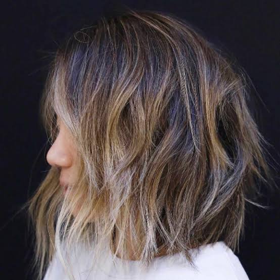 Chin-Length Shag With Wispy Bangs Chin-Length Shag With Wispy Bangs — Classy Balayage Highlights
