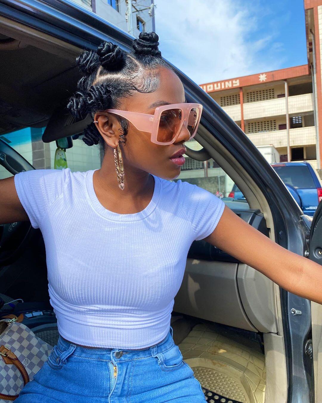 Bantu Knots with a White Crop Top, Jeans, Office-Safe Version Bantu Knots with a White Crop Top, Jeans, Office-Safe Version — Classy Bantu Knots