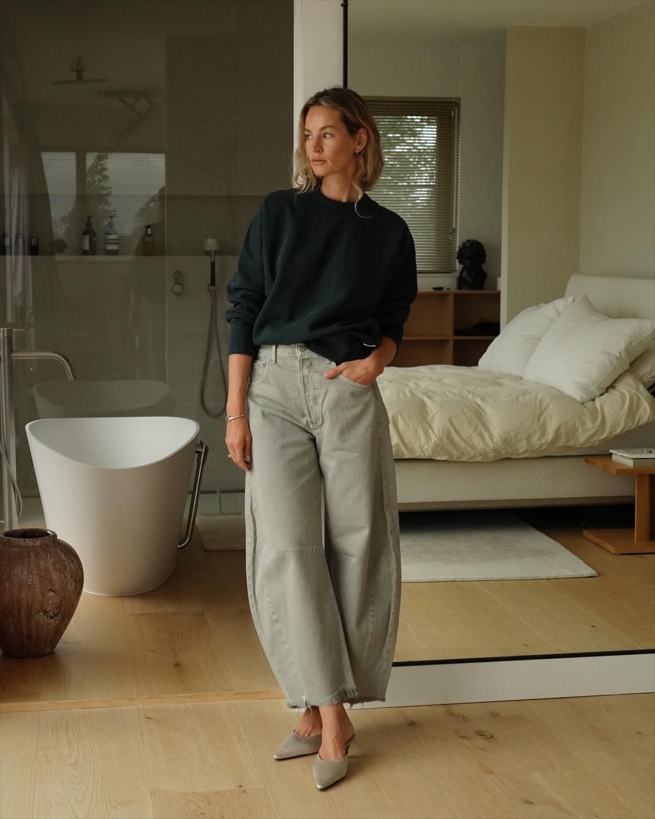 How to Wear Barrel-Leg Jeans: 9 Ways Everyone Is Styling Them | Who What Wear