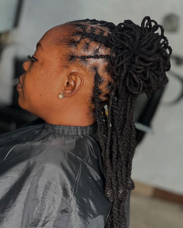 Collarbone Barrel Twists With Blonde Highlights Collarbone Barrel Twists With Blonde Highlights — Classy Barrel Locs