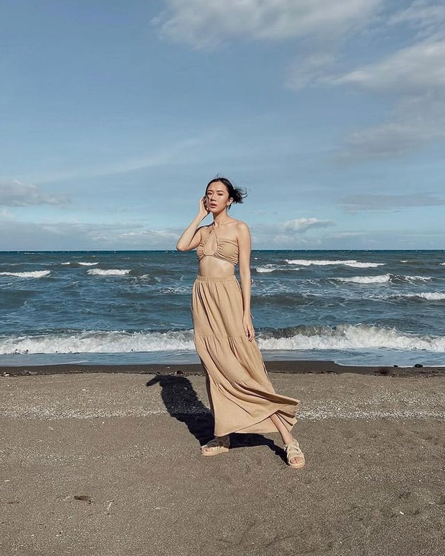 Beige Crop Top with Matching Flowy Maxi Skirt Beige Crop Top with Matching Flowy Maxi Skirt — Classy Beach Waves