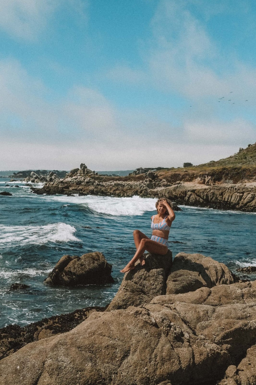 Striped Bikini by the Ocean Waves Striped Bikini by the Ocean Waves — Classy Beach Waves