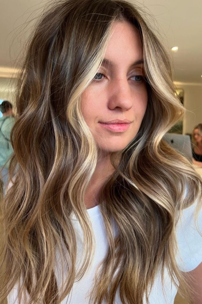 Collarbone Length With Face-Framing Highlights Collarbone Length With Face-Framing Highlights — Classy Beige Highlights
