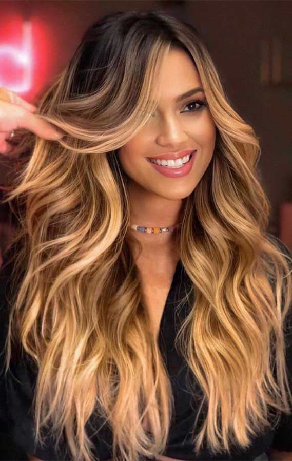 Collarbone Length With Side Bangs Collarbone Length With Side Bangs — Classy Beige Highlights