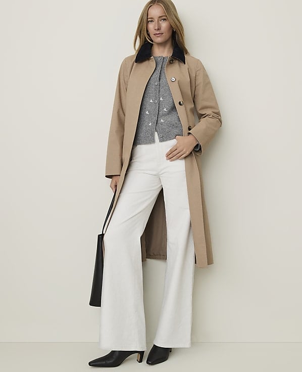 Beige Trench Coat Over Knit Cardigan — Classy Beige Outfits