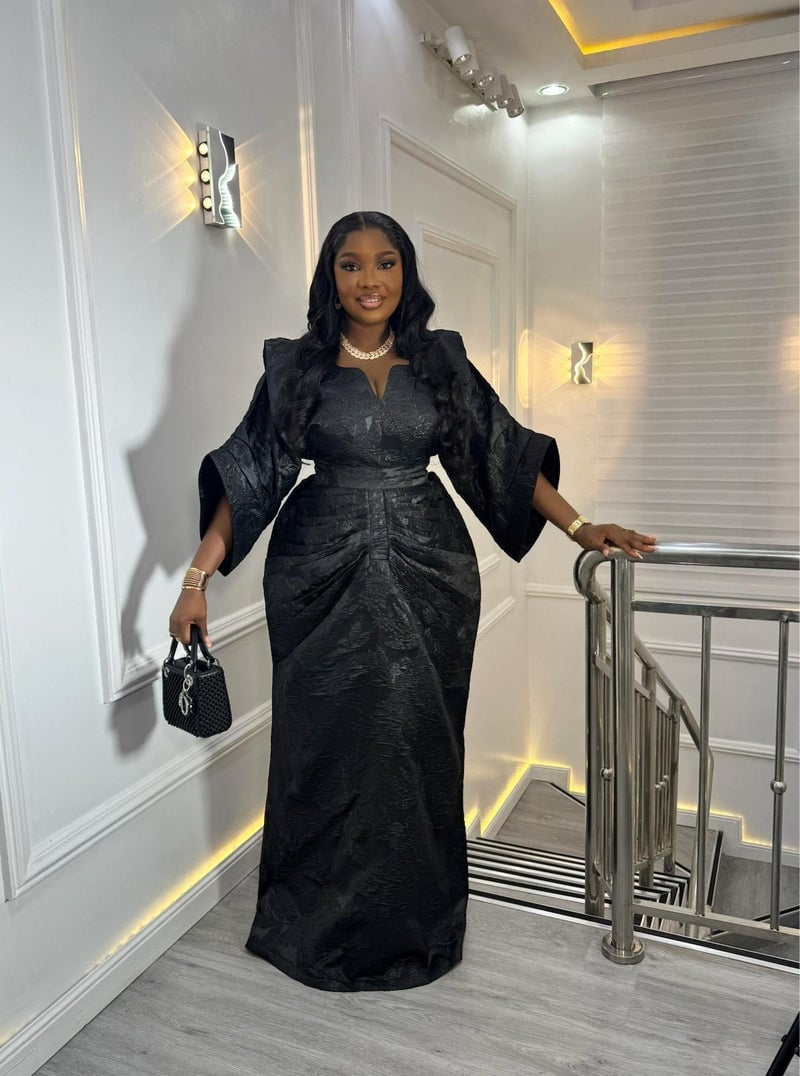 Kaftan Style Gown with Structured Sleeves Kaftan Style Gown with Structured Sleeves — Classy Birthday Outfits Black Women