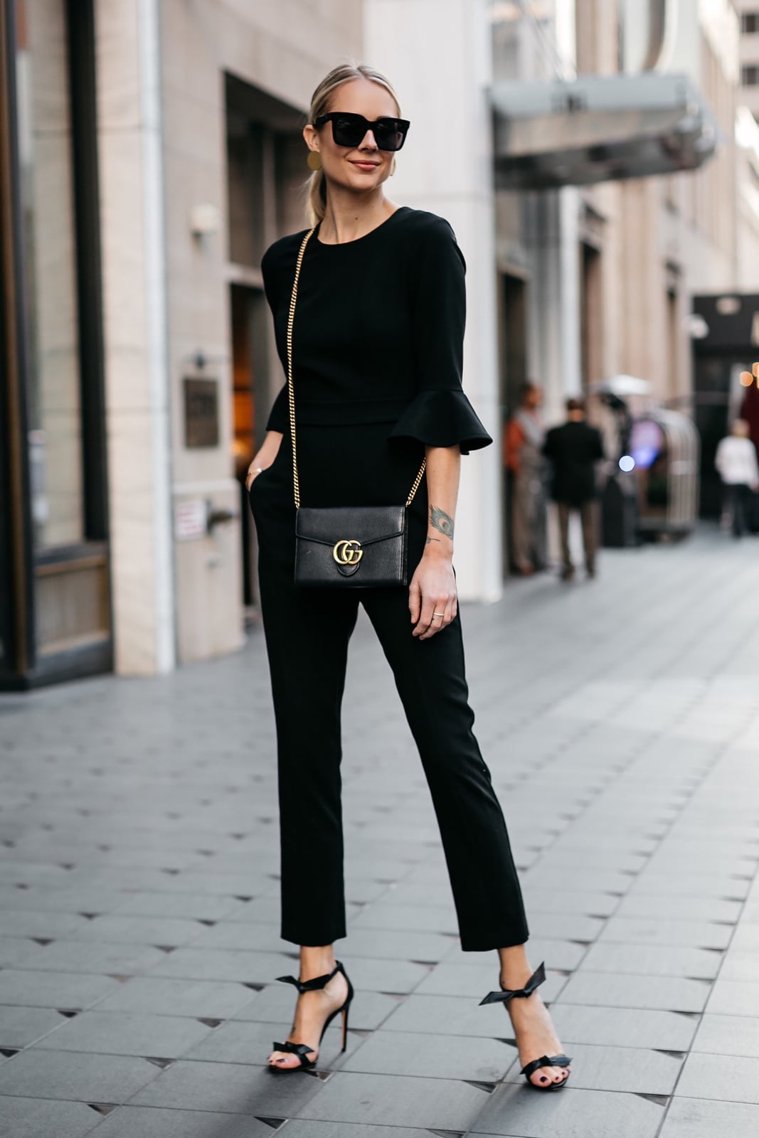 Black Jumpsuit with Bell Sleeves and Straight Legs Black Jumpsuit with Bell Sleeves and Straight Legs — Classy Black Jumpsuit Outfit