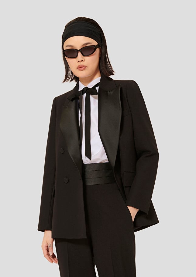 Black Tuxedo With Satin Lapels And Bow Tie Black Tuxedo With Satin Lapels And Bow Tie — Classy Black Tie Outfits